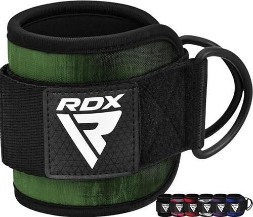 RDX Cavigliere Cavi Palestra, 7MM Neoprene Cinghie per Caviglia Imbottite Polsini Trazioni Esercizi delle Gambe Workout con Doppio D Anello Attaccament, Fitness Regolabile Strap Uomo Donna