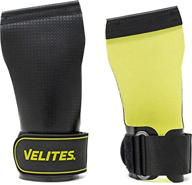 Velites I Guanti Cross Training Quad Ultra senza magnesio I Manopole Paracalli per Sollevamento Pesi I Per Atleti di Crosstraining o Ginnastica I Migliorare i Risultati Taglia M,Nero.