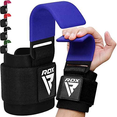 RDX Ganci Sollevamento Pesi, 8mm Neoprene Fasce Polsi Imbottita Supporto, Gomma Rivestito Impugnature Grips, Gym Gancio Cinghie per Fitness Powerlifting Allenamento Palestra Bodybuilding, Uomo Donna