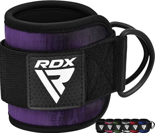 RDX Cavigliere Cavi Palestra, 7MM Neoprene Cinghie per Caviglia Imbottite Polsini Trazioni Esercizi Delle Gambe Workout con Doppio D Anello Attaccament, Fitness Regolabile Strap Uomo Donna