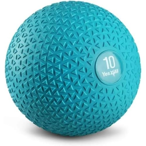 Yes4All Slam Balls 9 kg, verde acqua, palla medica riempita di sabbia senza rimbalzo, adatta per l'allenamento e la forza