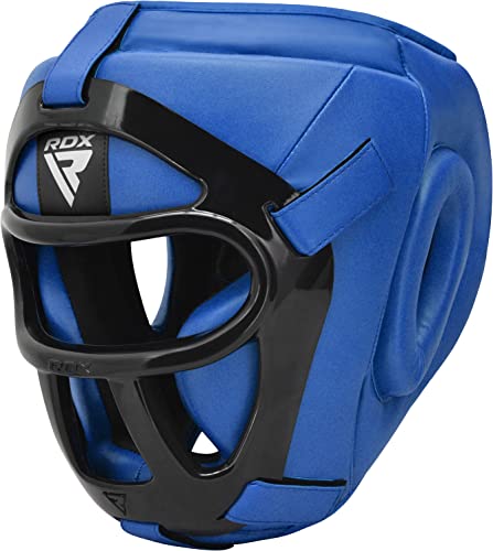 RDX Caschetto Boxe Griglia MMA Allenamento, Maya Hide Pelle Headgear, Professionale Pugilato Protezione Casco per Kick Boxing Sparring Muay Thai Arti Marziali Grappling Taekwondo Karate