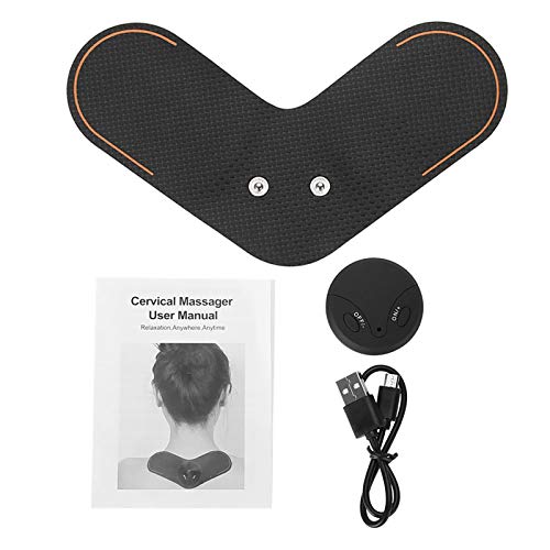 Qkiss Patch di massaggio elettrico senza fili, USB Massaggiatore di massaggio al collo della spalla di ricarica USB, Mini massaggiatore cervicale a impulsi elettromagnetici Sollievo dal dolore muscolare