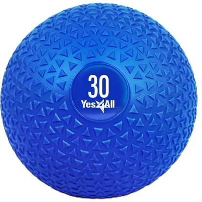 Yes4All Palle da slam 13,6 kg, blu, palla medica riempita di sabbia senza rimbalzo, adatta per l'allenamento e l'incremento della forza