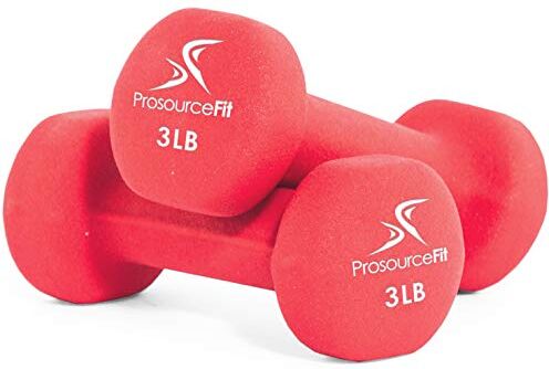 ProsourceFit Neoprene Dumbbell Coated for Non-Slip Grip, 3 lb