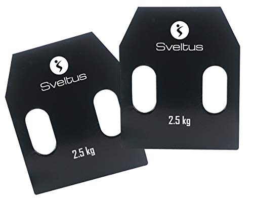 Sveltus Plaques Acier avec Poignées 2,5 kg Env, Piastre in Acciaio con Maniglie Unisex-Adulto, Nero, Taglia Unica