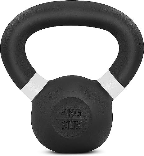 Yes4All Peso Kettlebell rivestito in polvere, 4 kg, bianco