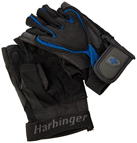 Harbinger Training Grip uomo, Nero Blu (Schwarz Blau), L