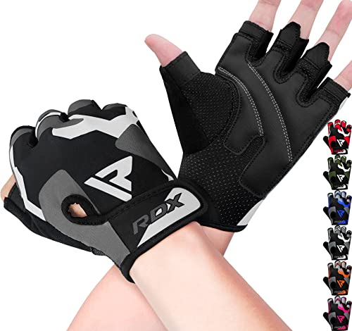 RDX Guanti Palestra Sollevamento Pesi Fitness, Antiscivolo Imbottito Presa Protezione, Elastico Traspirante, Powerlifting Bodybuilding Forza Allenamento Ciclismo Calisthenics Gloves, Uomo Donna