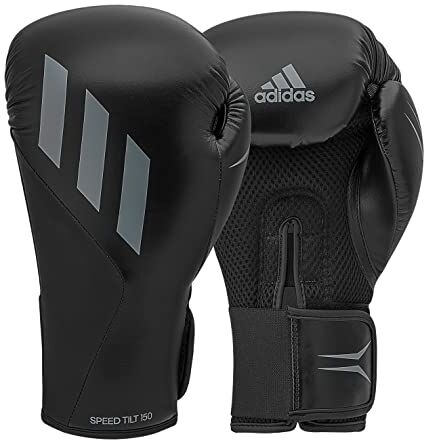 Adidas Guanti da boxe Tilt 150 da uomo, nero/grigio, 16 oz EU