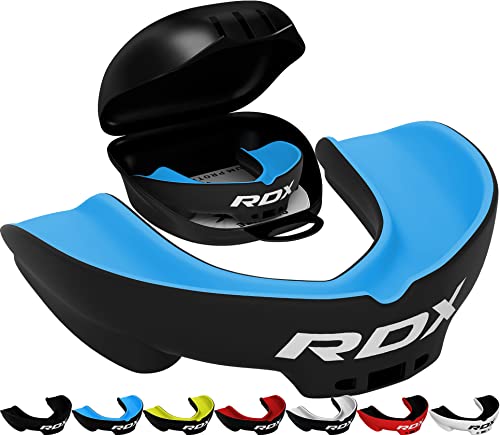 RDX Paradenti Boxe, Paradent per Gli Sport da Unisex Combattimento, Rugby, Football Americano, Kick Boxing, Muay Thai, Karate e MMA, Ideale facilmente adattabile con custodia, Junior sotto i 12 anni