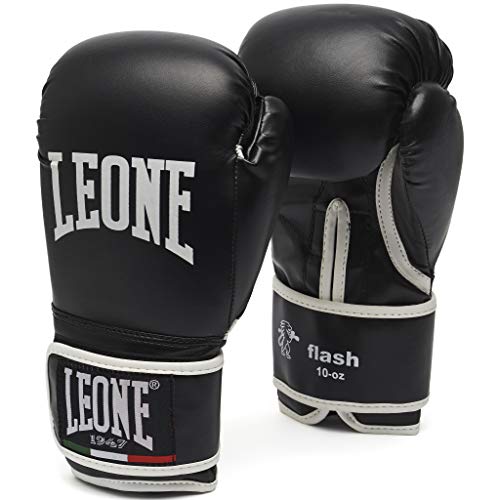 Leone , Flash Guantoni da Boxe, Unisex – Adulto, Nero, 10 OZ, GN083