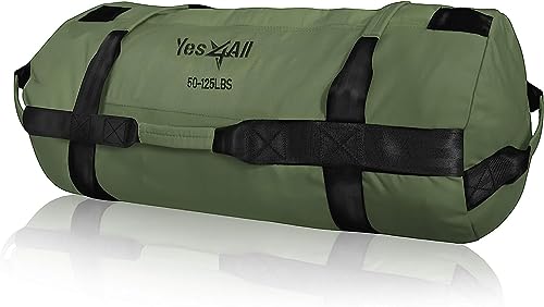 Yes4All Sacco ponderato Regolabile con Maniglie da 2-90 kg per allenamenti di Corsa, Core Bag Sandbag per Molti allenamenti Funzionali, Fitness, Crossfit, condizionamento