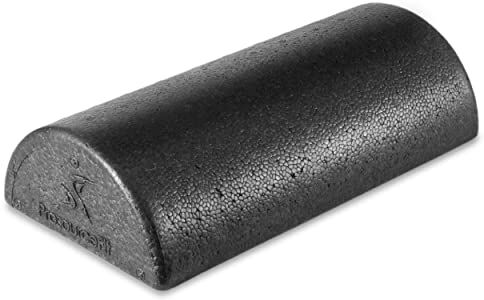 ProsourceFit High Density Half-Round Foam Rollers for Body Conditioning, Pilates, Yoga, Stretching, Balance & Core Exercises, 12x3 inch, Black