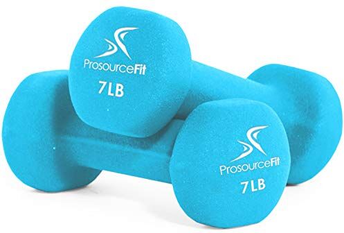 ProsourceFit Neoprene Dumbbell Coated for Non-Slip Grip, 7 lb