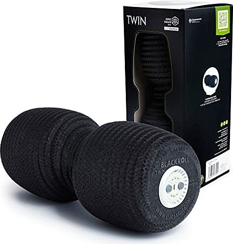 BLACKROLL ® BOOSTER SET TWIN, Foam roller TWIN per il massaggio terapeutico e BOOSTER massaggiatore con Vibra Motion, nero