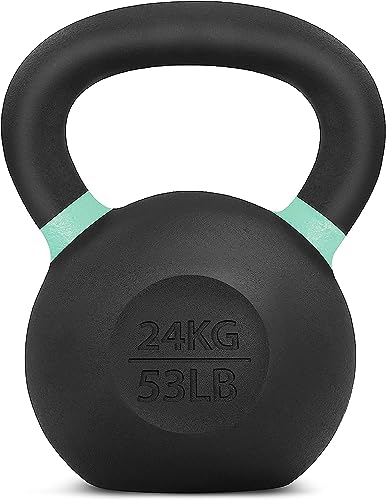 Yes4All Peso Kettlebell rivestito in polvere, 24 kg, verde chiaro