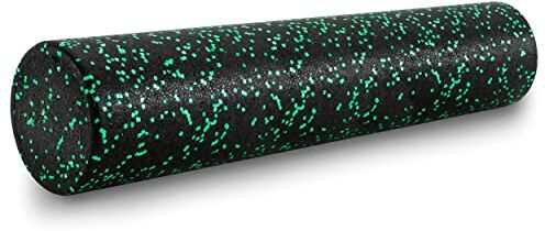 ProsourceFit High Density Foam Rollers 36 inches long, Firm Full Body Athletic Massage Tool for Back Stretching, Yoga, Pilates, Post Workout Muscle Recuperation, Black/Green