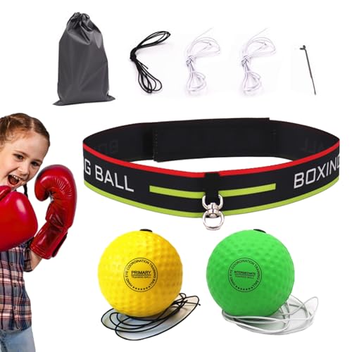 Bitong Fascia per palla da boxe, palla per la testa da boxe,Palla da boxe elastica in gommapiuma   Supporti per l'allenamento reattivi per la boxe regolabili per boxer per ragazzi, ragazze, donne,