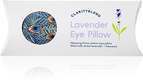 Clarityblend Aromatherapy Clarity Blend Aromaterapia – Cuscino per occhi di lavanda e semi di lino biologico per yoga e rilassamento Pima cotone prato – realizzato a mano nel Regno Unito – modelli multipli (piume di pavone)