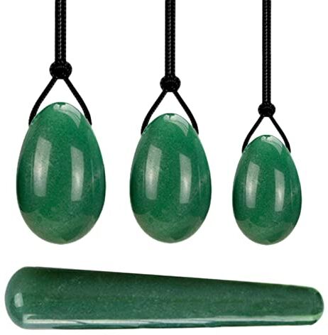 MiZuh Yoni Egg per esercizi Kegel Quarzo rosa Giada Yoni Egg Set Kegel Esercizio muscolare Uova Yoni Pietre naturali Palla Esercizio Massaggio Uovo, Tipo 11