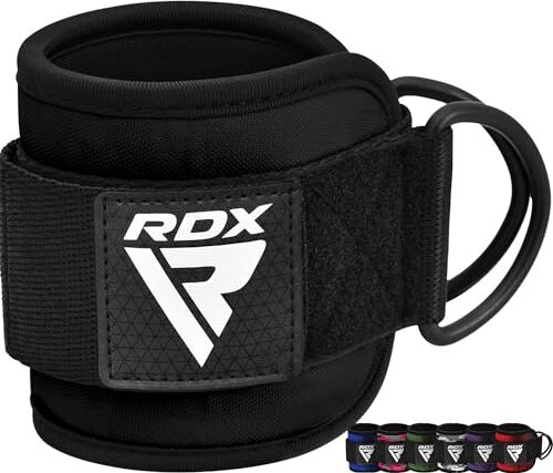 RDX Cavigliere Cavi Palestra, 7MM Neoprene Cinghie per Caviglia Imbottite Polsini Trazioni Esercizi delle Gambe Workout con Doppio D Anello Attaccament, Fitness Regolabile Strap Uomo Donna