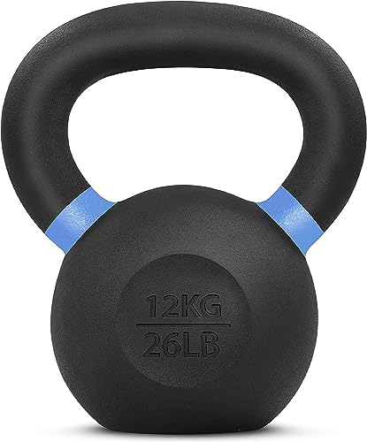 Yes4All Peso Kettlebell rivestito in polvere, 12 kg, blu