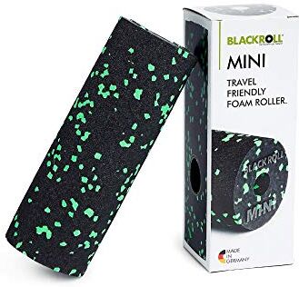 BLACKROLL ® MINI, Rullo massaggio muscolare per massaggi mirati, Foam roller per auto-massaggio di diverse parti del corpo, 15 cm x 5 cm, nero/verde