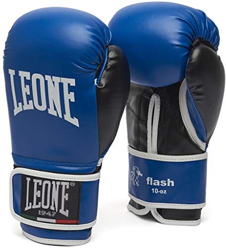 Leone , Flash Guantoni da Boxe, Unisex – Adulto, Blu, 10 OZ, GN083