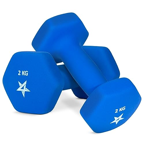 Yes4All Set Manubri Palestra in Neoprene Esagonale Coppia di Pesi Palestra in Casa, Dumbbells Set