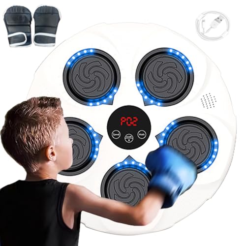 Generic Macchina da boxe montata a parete, macchina da boxe musicale,Allenatore di boxe elettronico con guantoni da boxe Attrezzatura per punzonatura a velocità regolabile per macchina da