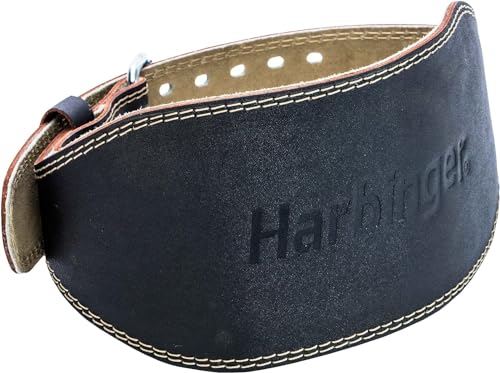 Harbinger 6 inch Padded, Leather Belt Unisex-Adulto, Black, M