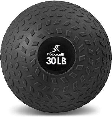 ProsourceFit Slam Medicine Balls 30 lbs Tread Textured Grip Dead Weight Balls for Cross Training, Strength and Conditioning Exercises, Cardio and Core Workouts, Black