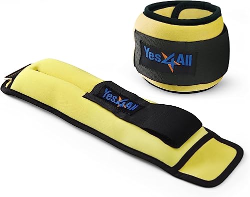 Yes4All Peso Caviglia in neoprene, 3,6 KG Coppia = 2 * 1,8 KG, Giallo