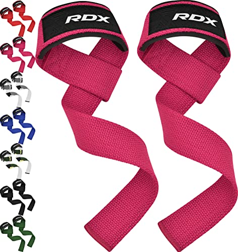 RDX Cinghie Sollevamento Pesi, 5MM Neoprene Imbottita Supporto Polsa, Fitness Polsiere Palestra Fasce Polsi Power Lifting Straps, Pesistica Stacchi da Terra Gym Allenamento Bodybuilding Uomo Donna