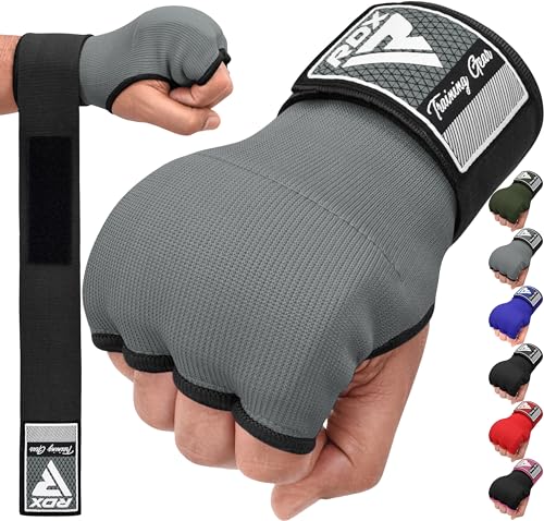 RDX Gel Fasce Boxe Sottoguanti Interni Bende, 75cm Elastico Lunghe Polsiere, Pugno Imbottita Protezione Bendaggi Guanti, Pugilato Muay Thai Allenamento Kickboxing Arti Marziali Punzonatura Uomo Donna