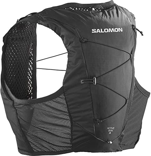 Salomon Active Skin 4 Gilet da Running compatibile con Soft Flask Unisex, Comfort a lunga durata, Idratazione facile, Scomparti ottimizzati, Black, L