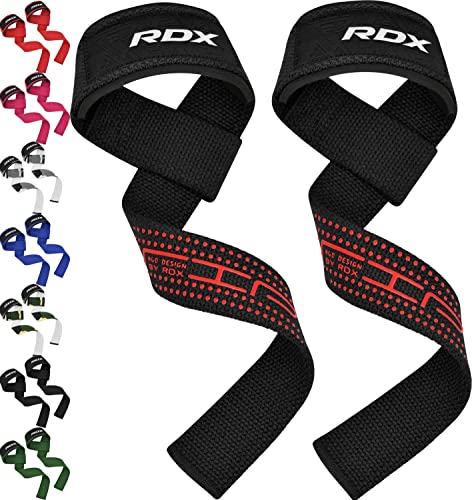 RDX Cinghie Sollevamento Pesi, 5MM Neoprene Imbottita Supporto Polsa, Fitness Polsiere Palestra Fasce Polsi Power Lifting Straps, Pesistica Stacchi da Terra Gym Allenamento Bodybuilding Uomo Donna