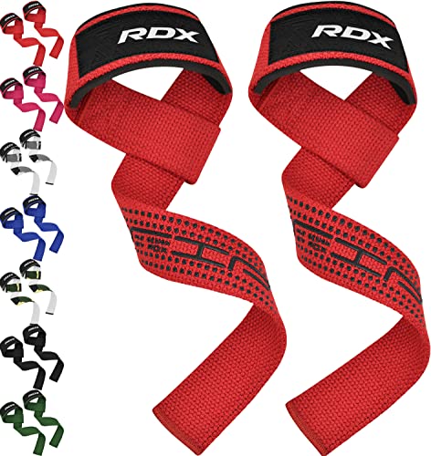 RDX Cinghie Sollevamento Pesi, 5MM Neoprene Imbottita Supporto Polsa, Fitness Polsiere Palestra Fasce Polsi Power Lifting Straps, Pesistica Stacchi da Terra Gym Allenamento Bodybuilding Uomo Donna