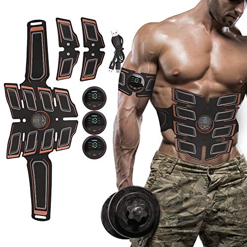 ZJchao Stimolatore muscolare EMS trainer addominale, dispositivo di allenamento ABS elettrostimolante cintura fitness professionale per allenatore addominale muscolare (arancia)