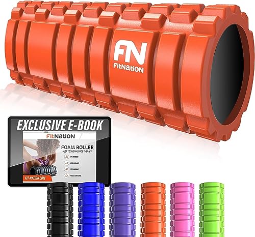 Fit Nation Foam Roller Rullo Massaggiatore Indeformabile per Trigger Point Therapy Automassaggio Muscolare a Rilascio Miofasciale 33 X 14 cm Ideale per Crossfit, Stretching, Yoga, Pilates, Fisioterapia