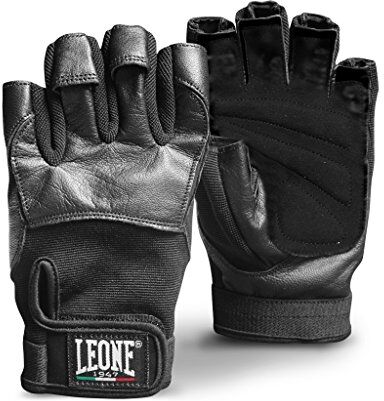 Leone , Guanti da Palestra, Unisex – Adulto, Nero, L,