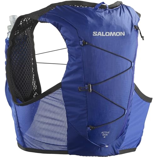 Salomon Active Skin 4 Gilet da Running compatibile con Soft Flask Unisex, Comfort a lunga durata, Idratazione facile, Scomparti ottimizzati, Blue, XL