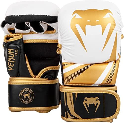 VENUM Challenger 3.0, Guantoni da mmA Sparring Unisex Adulto, Bianco/Nero/Oro, M