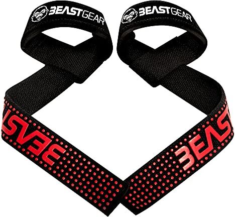 Beast Gear Fasce Polsi Palestra Cinghie per Sollevamento Pesi e Stacchi da Terra, Uomo e Donna Accessori Fitness Per Bodybuilding e Powerlifting