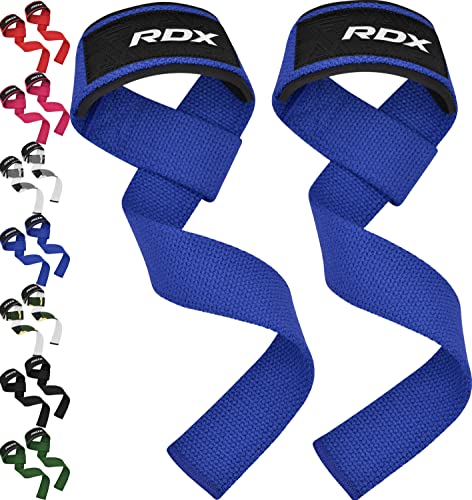 RDX Cinghie Sollevamento Pesi, 5MM Neoprene Imbottita Supporto Polsa, Fitness Polsiere Palestra Fasce Polsi Power Lifting Straps, Pesistica Stacchi da Terra Gym Allenamento Bodybuilding Uomo Donna