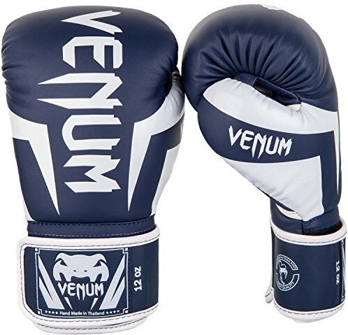 VENUM Elite Guanti da Boxe, Unisex Adulto, Bianco/Blu, 10 oz