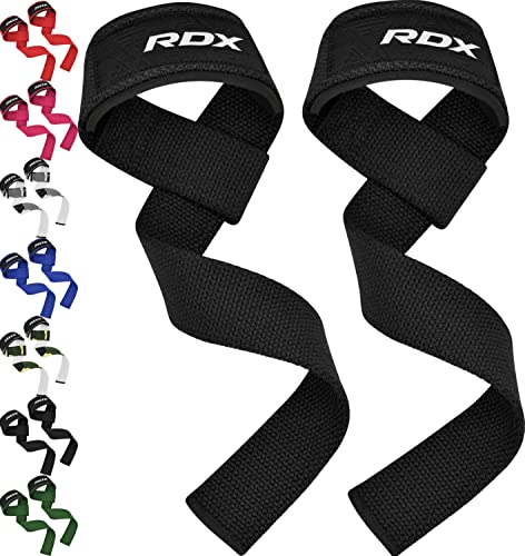 RDX Cinghie Sollevamento Pesi, 5MM Neoprene Imbottita Supporto Polsa, Fitness Polsiere Palestra Fasce Polsi Power Lifting Straps, Pesistica Stacchi da Terra Gym Allenamento Bodybuilding Uomo Donna