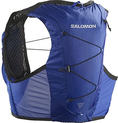 Salomon Active Skin 4 Gilet da Running compatibile con Soft Flask Unisex, Comfort a lunga durata, Idratazione facile, Scomparti ottimizzati, Blue, L