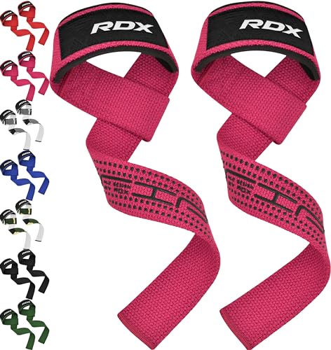 RDX Cinghie Sollevamento Pesi, 5MM Neoprene Imbottita Supporto Polsa, Fitness Polsiere Palestra Fasce Polsi Power Lifting Straps, Pesistica Stacchi da Terra Gym Allenamento Bodybuilding Uomo Donna